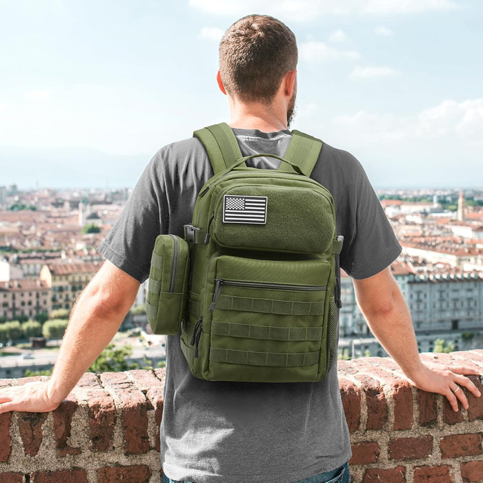 G4Free 25L Small Backpack Fits 15" Laptop, Tactical Work Back Pack Travel Bag for Men, Dark Green