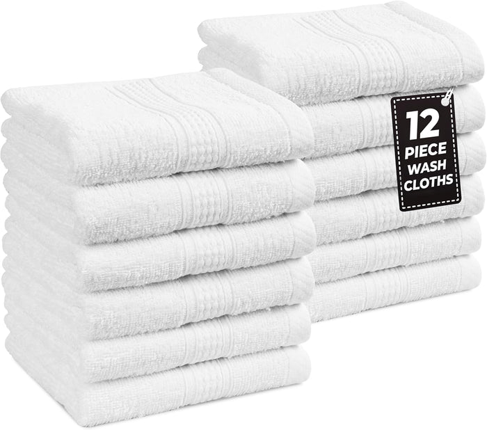 Lane Linen 100% Cotton 24 Pc Bathroom Towel Set - Ring Spun, Quick Dry, Soft & Absorbent - 2 Bath Sheets, 4 Fingertip Towels, 4 Bath, 6 Hand Towels, 8 Washcloths - Hotel Quality Towel Set - Space Grey