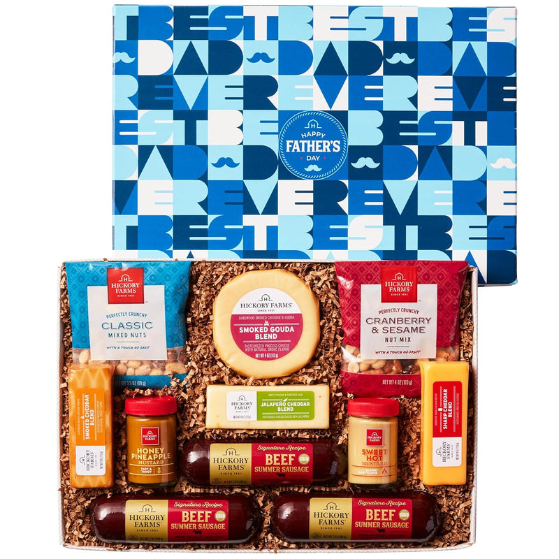 Hickory Farms Signature Beef Meat and Cheese Gift Basket (Large) - Box Set | Charcuterie Board Food | Summer Sausage | Father's Day | Mother's Day | Easter | Christmas | Holiday | Housewarming | Gourmet | Sympathy | Care Package