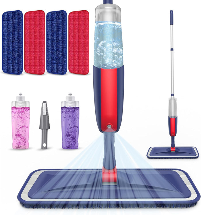 Spray Wet Mops for Hardwood Floors- MEXERRIS Microfiber Dust Dry Mop with 3 Microfiber Washable Pads Hard Wood Floor Mop with Sprayer Commercial Home Use for Wood Floor Laminate Ceramic Tiles