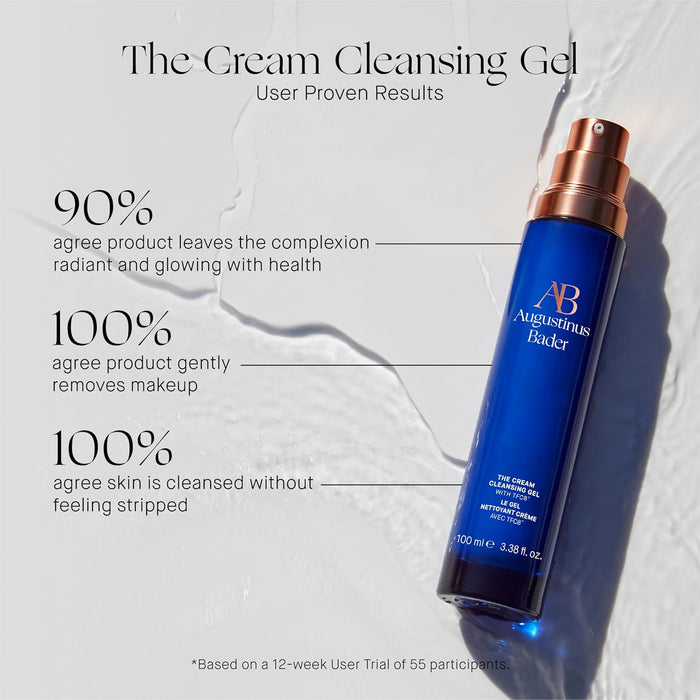 Augustinus Bader The Cream Cleansing Gel – Luxury Gentle Hydrating Face Cleanser – Removes Impurities & Excess Oil While Supporting Skin Barrier – Soothing & Non-Drying Formula