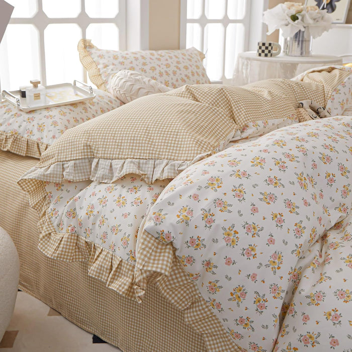 Leopard Print Comforter Set Full Size Animal Cheetah Printed Comforter Set 3 Pieces Fluffy Soft Microfiber Brown/Black Floral Bedding Set Farmhouse Boho Bed Comforter with 2 Pillowcases for All Season