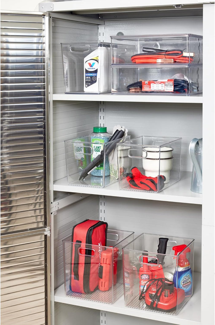 iDesign Plastic Storage Bin with Handles for Household Storage - Set of 2 - Clear - Made in USA
