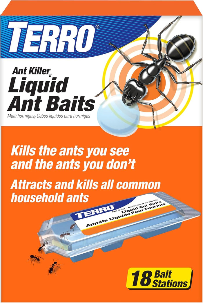 TERRO Ant Killer Bait Stations T300B - Liquid Bait to Eliminate Ants - Bait System - 12 Count Stations for Effective Indoor Ant Control