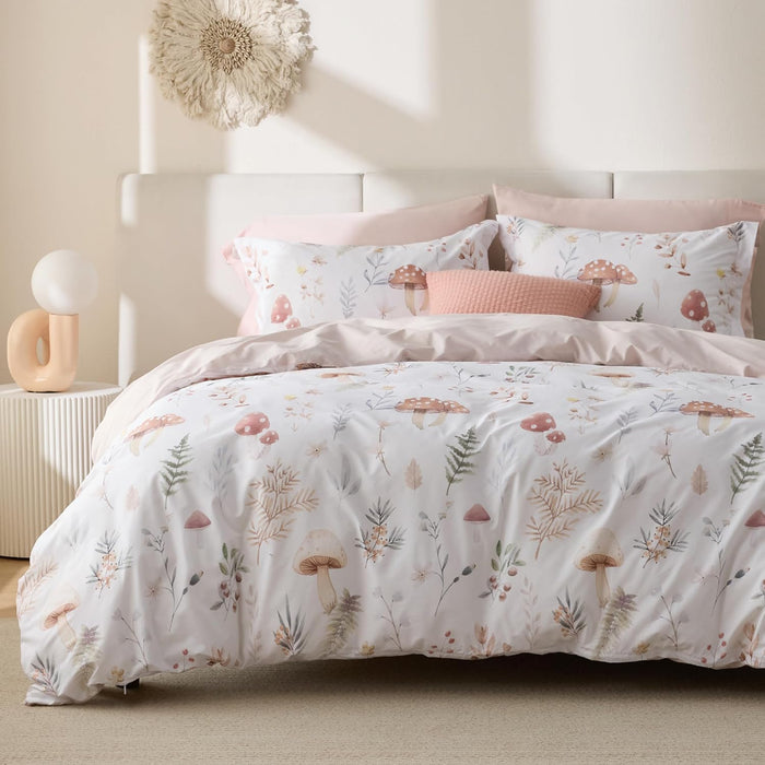 Bedsure Duvet Cover Queen Size - 100% Cotton Reversible Floral Queen Duvet Cover Set with Zipper Closure, 3 Pieces Soft & Breathable Green Bedding Set with 2 Pillow Shams 20"x26"