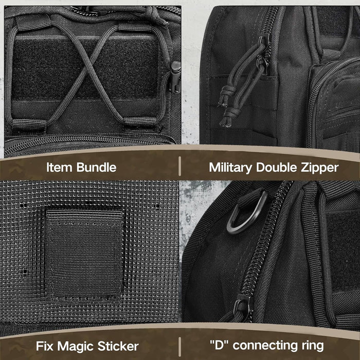 Tactical Shoulder Sling Bag Small Outdoor Chest Pack Backpack for Men Traveling, Trekking, Camping, Sling Backpack