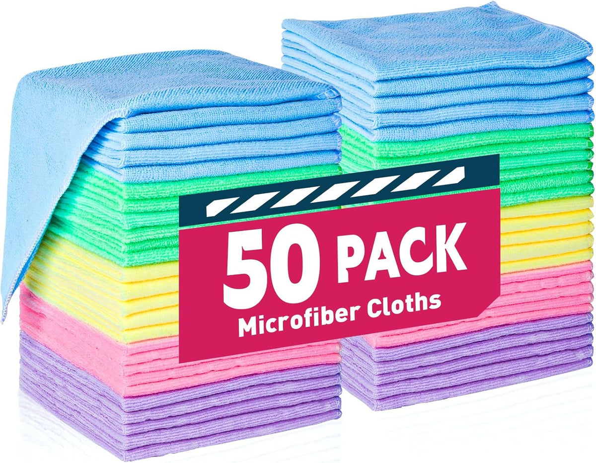 Microfiber Cleaning Cloths Bulk Pack-400 Pack, Microfiber Towels Bulk, Towels for Cars, Cleaning Rags Gray (12x12 inches)