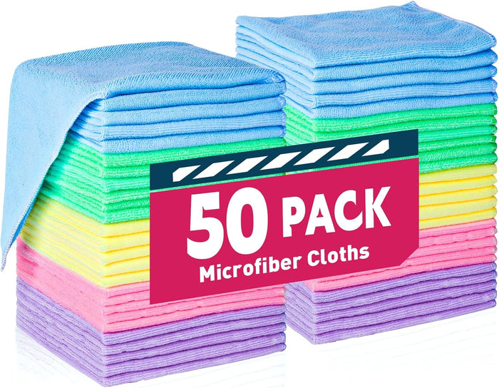 Microfiber Cleaning Cloths Bulk Pack-400 Pack, Microfiber Towels Bulk, Towels for Cars, Cleaning Rags Gray (12x12 inches)
