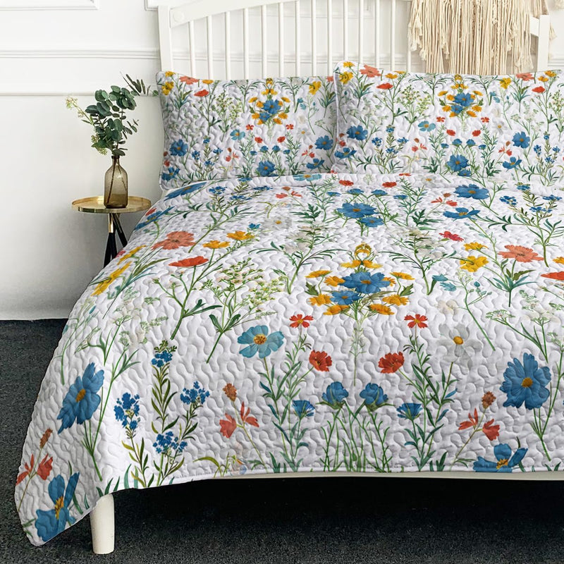 BlessLiving Fall Bedding Full Quilt: Soft Lightweight Autumn Comforter Set - Pumpkin Bedspread Coverlet for Cozy Farmhouse Decor