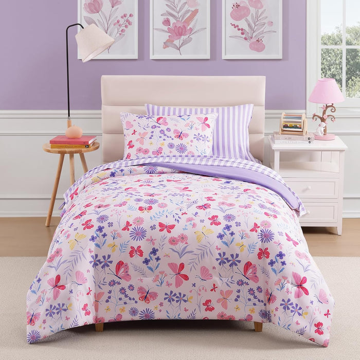 Full Size Comforter Sets with Sheets for Girls-7 Pieces Full Size Bedding Sets with Pink Comforter, Sheets, Pillowcases & Shams for Kids (Pink Diamond, 76" X 86")