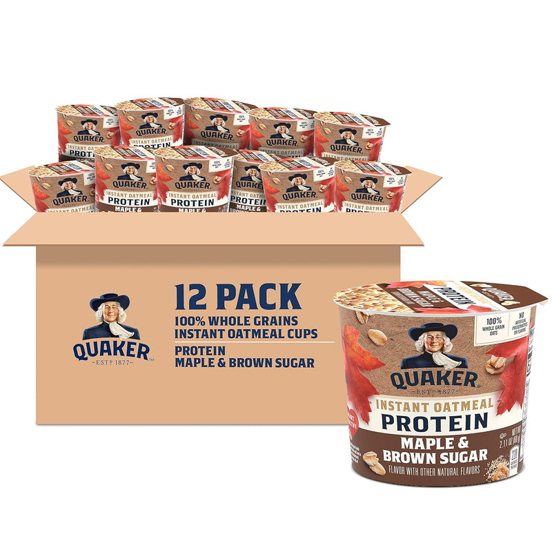Quaker Instant Oatmeal Express Cups, Apples & Cinnamon, 1.51 Ounce (Pack of 12)