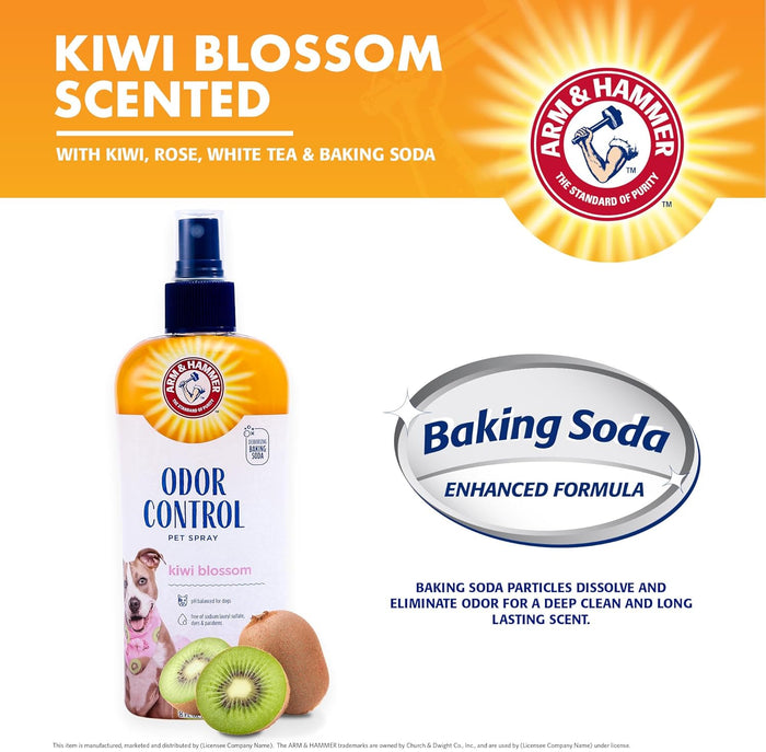 Arm & Hammer for Pets Super Deodorizing Spray for Dogs | Best Odor Eliminating Spray for All Dogs & Puppies | Fresh Kiwi Blossom Scent That Smells Great, 8 Ounces