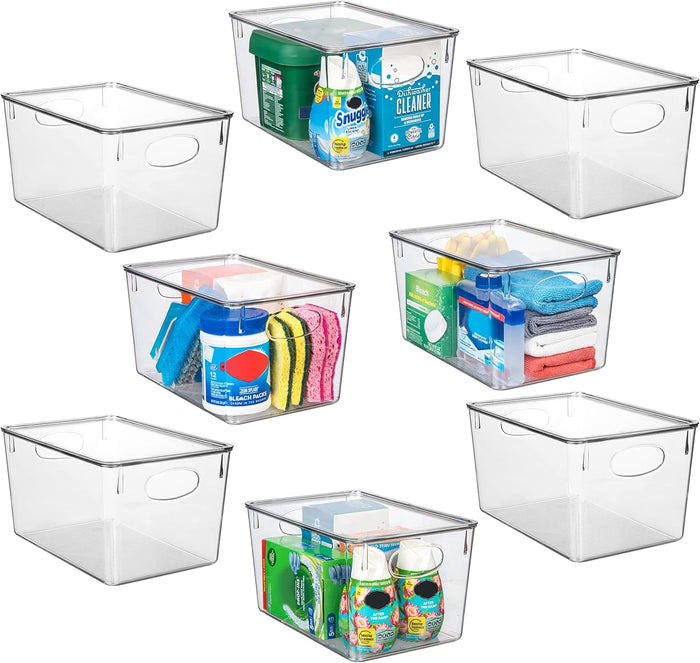 ClearSpace Plastic Storage Bins With lids, 4 Pack – Perfect Pantry Organization and Storage – Fridge Organizer, Pantry Storage Containers and Storage Bins, Cabinet Organizers