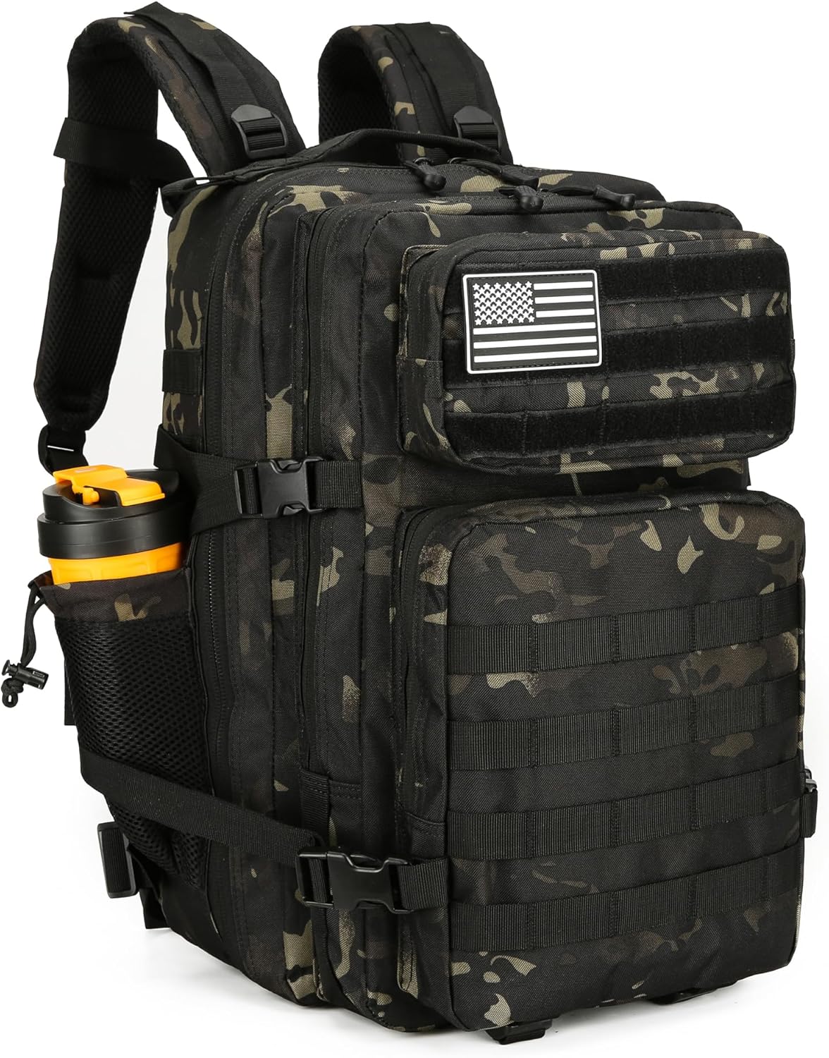 45L Tactical Assault Backpack 3 day assault pack with Molle Waterproof backpack Rucksack for Tactical Backpacks (Black)