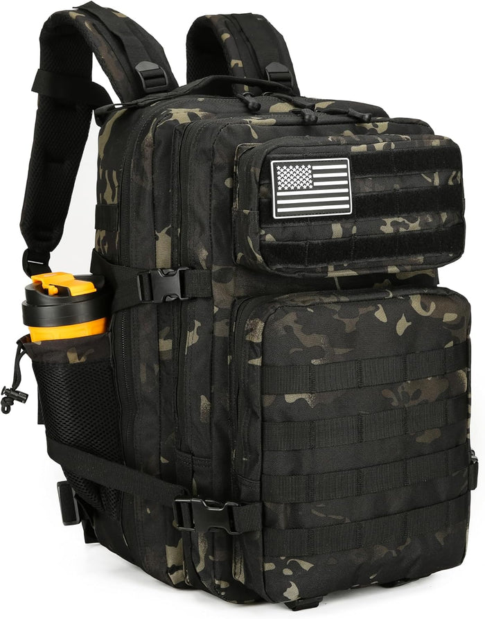 45L Tactical Assault Backpack 3 day assault pack with Molle Waterproof backpack Rucksack for Tactical Backpacks (Black)