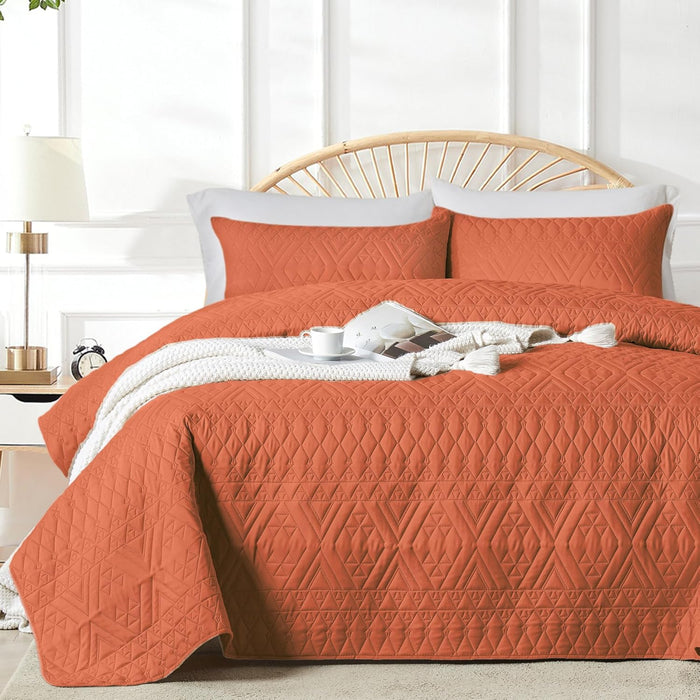 akkialla King/Cal King Size Quilt Bedding Set,Beige Lightweight Microfiber Soft Bedspread,Modern Style Geometric Pattern Coverlet Set for All Seasons,3 Piece(1 Quilt,2 Pillow Shams)
