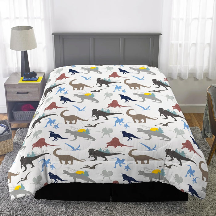 Jurassic World Bedding Set - Bundle with Dinosaur Bedspread for Twin Bed Plus Pillowcase, Stickers, More | Jurassic World Dinosaur Bedroom Decor for Boys
