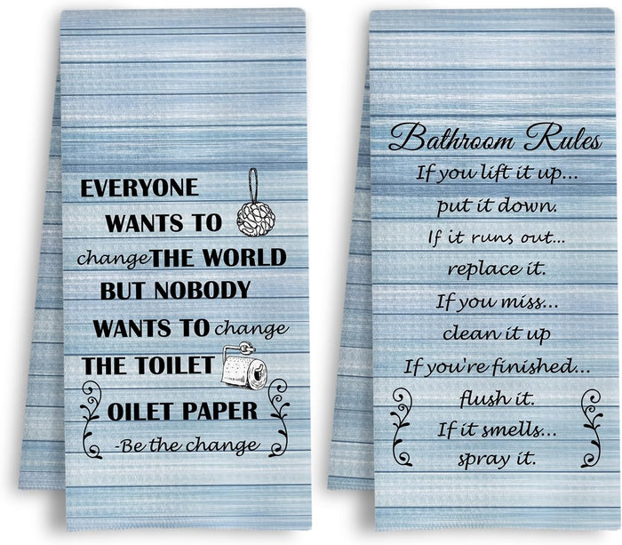 Rustic Housewarming Kitchen Towels, Homeowner Hostess Household Gifts Dish Tea Towels, Bless This Home and All Who Enter Decorative Hand Towel for Bathroom Kitchen, 16x24 Inch Set of 4