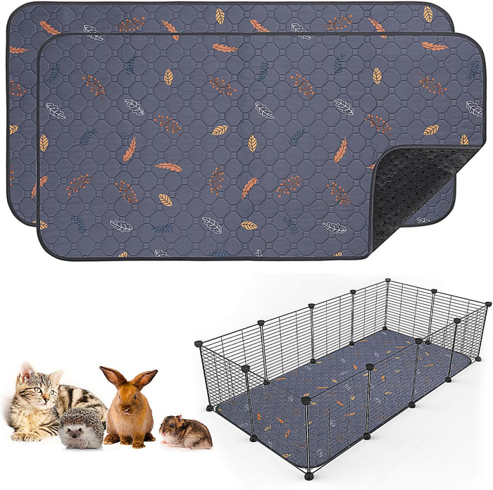 Sunheir Washable Pee Pads for Dogs , Thick Heavy Absorbency Reusable, Prevent Leakage, Waterproof , Non-Slip Pee Pads for Puppy Playpen, Crate, Whelping Box, Potty Training, Grey, 2 packs