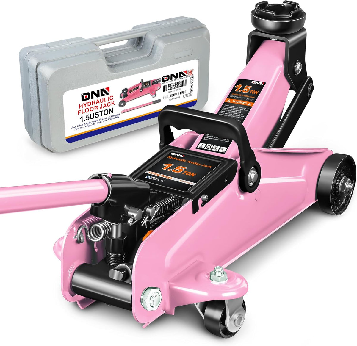DNA Motoring TOOLS-00234 Low Profile Hydraulic Trolley Service/Floor Jack, 2 Ton (4000 lbs) Capacity, Lifting Range 5.1"-13", Black