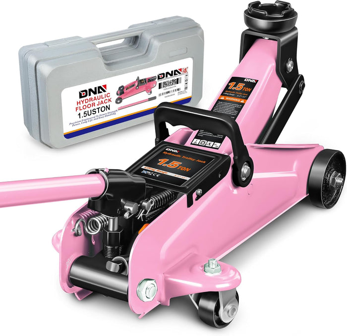DNA Motoring TOOLS-00234 Low Profile Hydraulic Trolley Service/Floor Jack, 2 Ton (4000 lbs) Capacity, Lifting Range 5.1"-13", Black