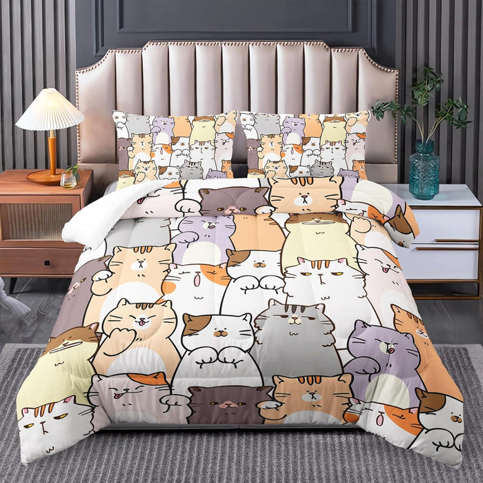 Dinosaur Comforter Set for Boys Twin,Kawaii Comforter Cute Bed Set，Dinosaur beeding Bed Quilt for and Girls Bedroom Decor,with 1 Quilt and 2 Pillowcases
