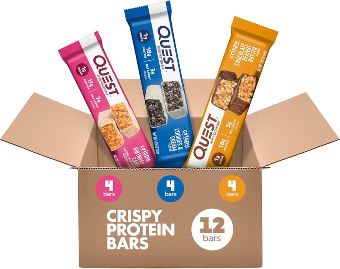 Quest Nutrition Crispy Blueberry Cobbler Hero Protein Bar, 16g Protein, 1g Sugar, 3g Net Carb, Gluten Free Protein Snack, Keto Friendly, 12 Count