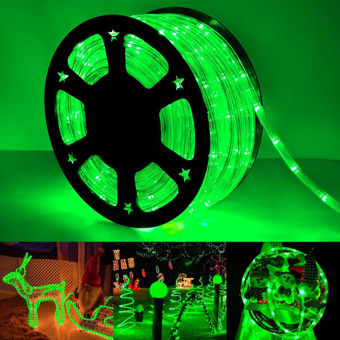 100ft LED Rope Lights Outdoor, 720 LED Connectable and Flexible Tube Lights with 8 Modes, Waterproof LED Rope Lighting for Garden, Patio, Pool, Bedroom, Party, Indoor Outdoor Decoration (White)
