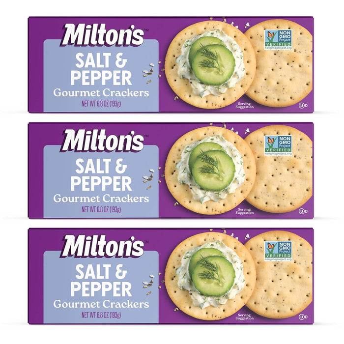 Milton's Gourmet Crackers, Everything - Non-GMO Project Verified, Natural Ingredients, Kosher, Everything Bagel Inspired, Great for Charcuterie Boards - 8.4 Oz
