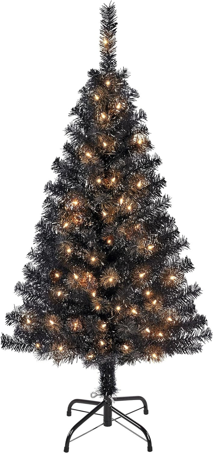 Yaheetech 9ft Pre-lit Spruce Artificial Hinged Christmas Pine Tree Prelighted Holiday Xmas Tree for Home Party Decoration with 850 Warm White Lights and 2160 Branch Tips, Green
