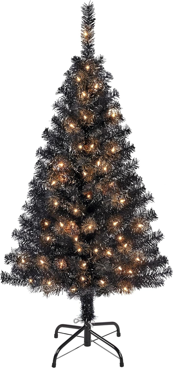 Yaheetech 9ft Pre-lit Spruce Artificial Hinged Christmas Pine Tree Prelighted Holiday Xmas Tree for Home Party Decoration with 850 Warm White Lights and 2160 Branch Tips, Green
