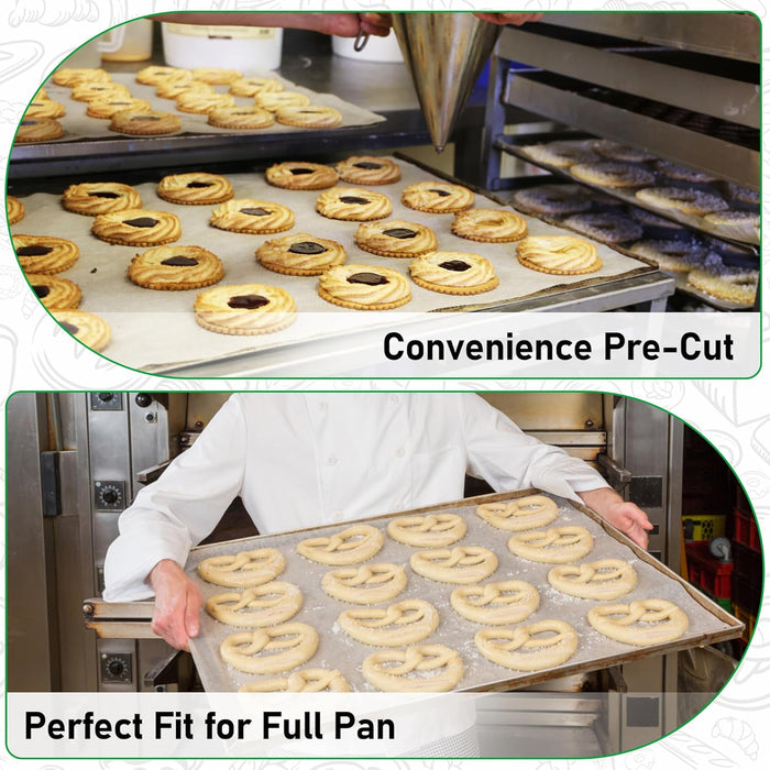 1000 Pcs, 16-3/8" x 24-3/8" Non-Stick Precut Parchment Paper Baking Sheets Full Pan liner for Bake (White)