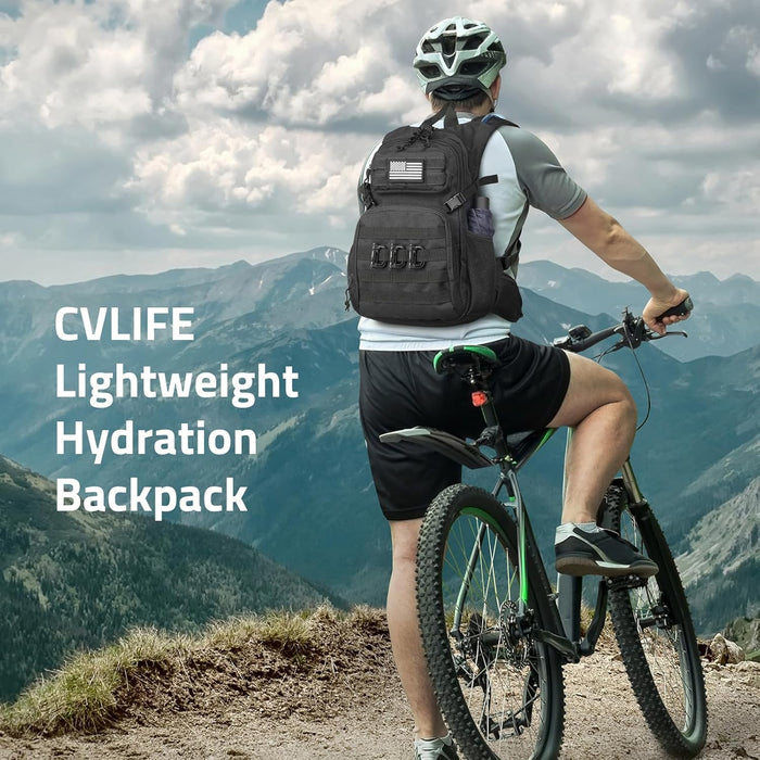 CVLIFE Tactical Hydration Pack 3L - Lightweight Water Bag With Bladder for Men Women, Heavy Duty Molle Backpack for Hiking, Cycling, Running, Hunting