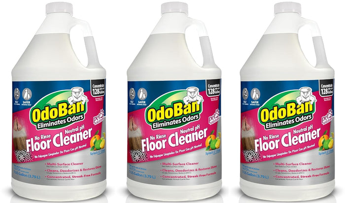 OdoBan Pet Solutions No Rinse Neutral pH Floor Cleaner Concentrate, Made in the USA, Splash O' Citrus Scent, 2 Gallons