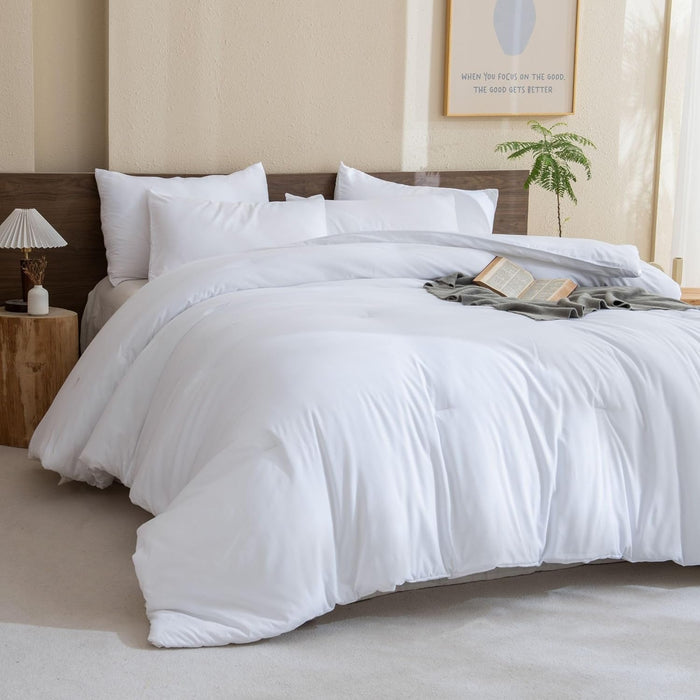 Paxrac Earthy Brown Comforter Queen Size, Neutral 3 Pieces Comforter Set, Lightweight Solid Bedding Set, All Seasons Soft Fluffy Queen Comforter Set (90x90In Comforter & 2 Pillowcases)