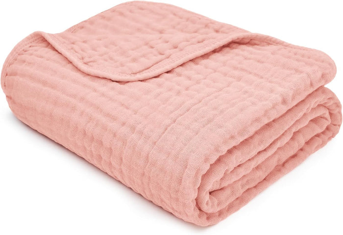 Comfy Cubs Muslin Blanket for Adults Queen 90" x 90" - 6 Layer Soft, Breathable & Lightweight Muslin Adult Blanket - Machine Washable & Designed in The US Bedding for All Seasons - Neptune