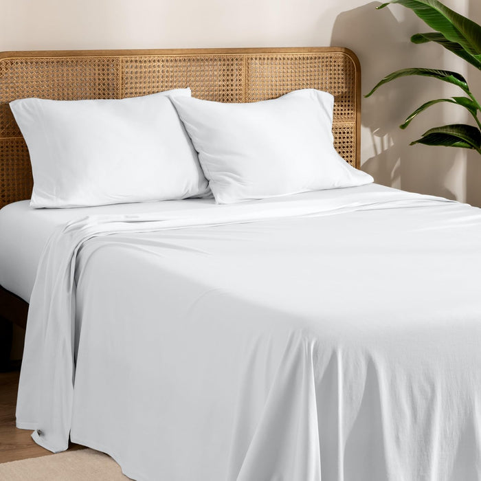 Bare Home 100% Organic Cotton Jersey Sheet Set, Ultra Soft, 100% Cotton - Sheet Set & Pillowcase - Deep Pocket Bed Sheets (Twin XL, Grey)