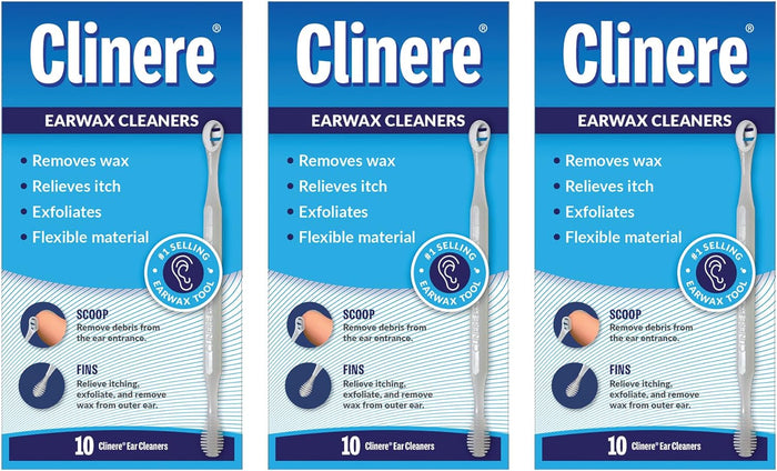 Clinere Ear Cleaners, Gentle Canal Cleaning and Ear Wax Removal Tool, Itch Relief, Exfoliates, 36 Count