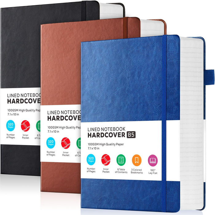 A4 Hardcover Notebook, Large 8.5 x 11 Notebook Journals for Writing Note Taking Women & Men, 320 Pages Hardcover Work Notebook Journal Notepad Writing Pads, Orange