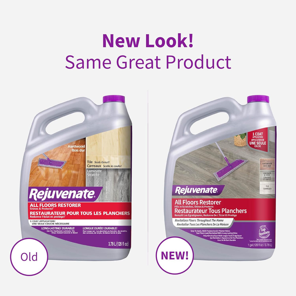 Rejuvenate All Floors Restorer and Polish Fills in Scratches Protects & Restores Shine No Sanding Required