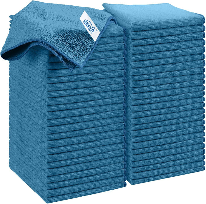 HOMEXCEL Microfiber Cleaning Cloth, 8 Pack Cleaning Rags, Cleaning Towels with 4 Color Assorted, 11.5"X11.5"(Green/Blue/Yellow/Pink)
