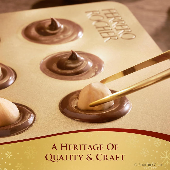 Ferrero Rocher, Premium Milk Chocolate Hazelnut, Individually Wrapped Chocolate Gift Box, 24 Count, 10.6 oz