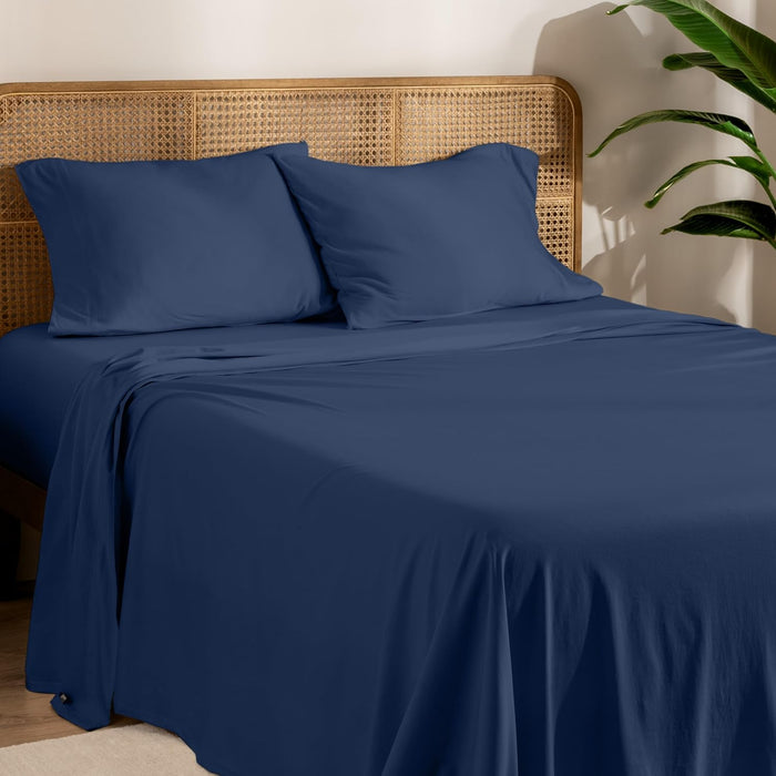 Bare Home 100% Organic Cotton Jersey Sheet Set, Ultra Soft, 100% Cotton - Sheet Set & Pillowcase - Deep Pocket Bed Sheets (Twin XL, Grey)