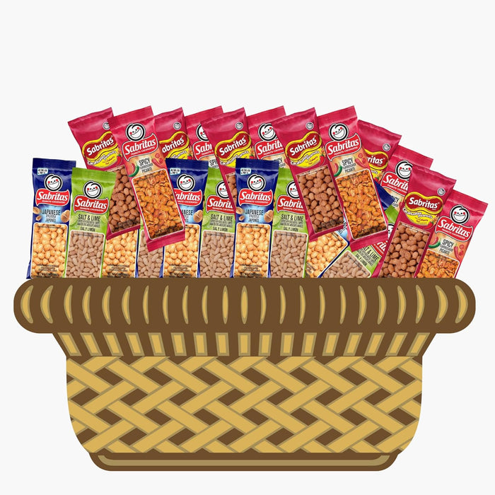 Sabrita's Variety Pack Peanuts, Individually Wrapped - Christmas Gift - Sampler Bulk Care Package Gift Box (30 Count)