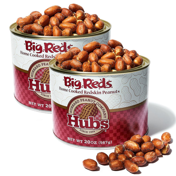 Hubs Peanuts Honey Kissed - Premium Virginia Nuts with All-Natural Sweet Honey Coating Flavor - Super Extra-Large Virginia Peanuts - Crunchy Delight Snacks - Vacuum-Sealed Tin - 2 Packs of 20 oz Cans