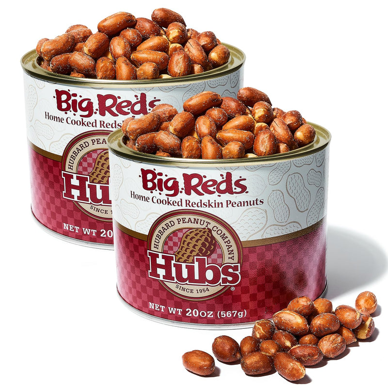 Hubs Peanuts Honey Kissed - Premium Virginia Nuts with All-Natural Sweet Honey Coating Flavor - Super Extra-Large Virginia Peanuts - Crunchy Delight Snacks - Vacuum-Sealed Tin - 2 Packs of 20 oz Cans
