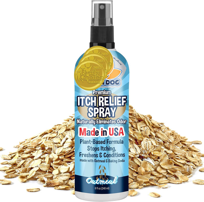 Bodhi Dog Itch Relief Spray - Natural Relief for Dry, Itchy, Allergic, or Bug-Bitten Skin - Safe for Dogs & Cats - Soothing Oatmeal Formula - Made in USA (Oatmeal, 17 Fl Oz)