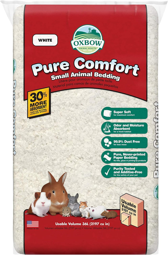 Oxbow Animal Health Pure Comfort Bedding, Rabbit, Hamster, & Guinea Pig Bedding, Bunny Supplies for Litter Box, Pet Safe, Low Dust, Blend, 72 Liter Bag