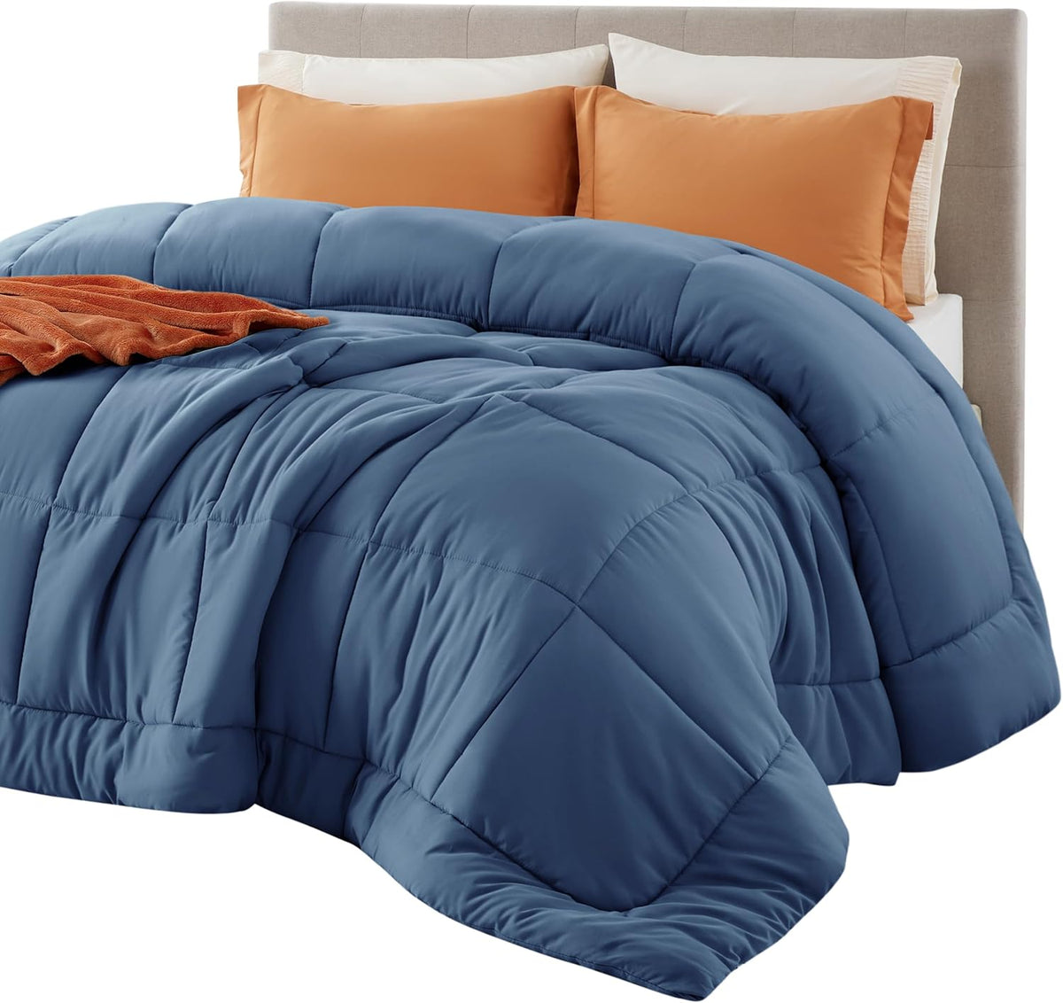 Bedsure Comforter Duvet Insert - Quilted Comforters Queen Size, All Season Duvet, Down Alternative Bedding, with 8 Tabs, Gifts for Women/Men, White, Queen 88 x 88 Inches