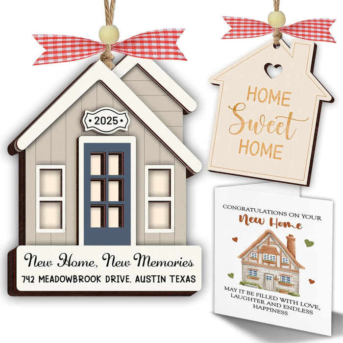 New Home Ornament 2025, House Warming Gifts New Home Card, Housewarming Gift Keychain for Women, Couple, First Apartment Gift 2025, Housewarming Gifts Idea, Christmas House Decoration HO622